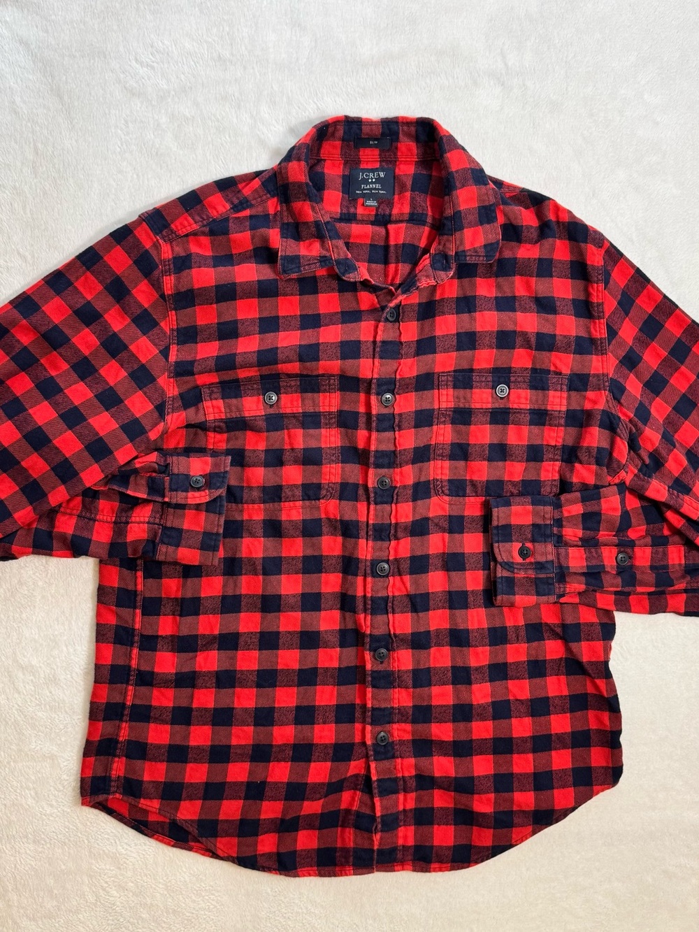 J. Crew Red and Black Buffalo Plaid Button-Down Shirt